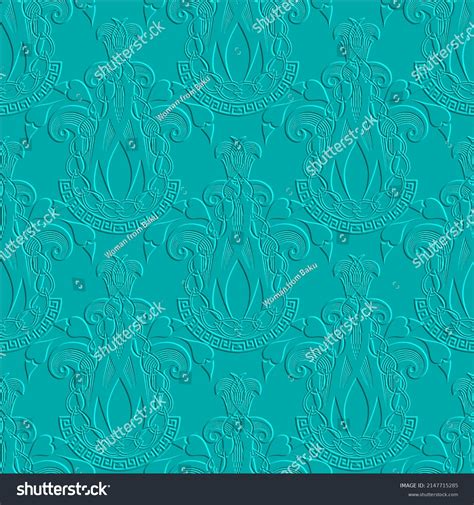 Textured Beautiful Floral 3d Seamless Pattern Stock Vector Royalty Free 2147715285 Shutterstock