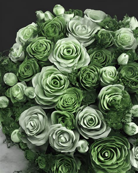 Beautiful Green Rose Bouquet · Creative Fabrica