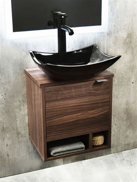 MUEBLE PARA BAÑO MODERNO LAVABO NEGRO DCNB STYLO N Esatto Arte in Casa