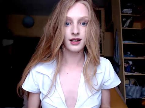 Sexy Blond Blue Eyes Shows Perky Tits