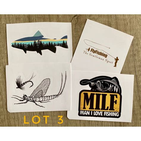 Lot de 4 autocollants sur la pêche à la mouche Madflyfishing