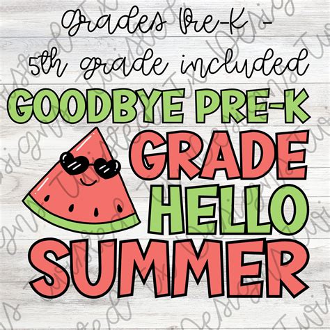 Goodbye Grades Hello Summer Sublimation Png Etsy