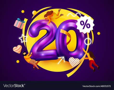 Mega sale 20 percent discount special offer 20 Vector Image