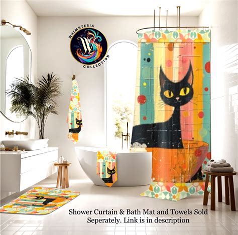 Bath Mat Atomic Cat Mid Century Mod Atomic Cat Bath Shower Mat Mid