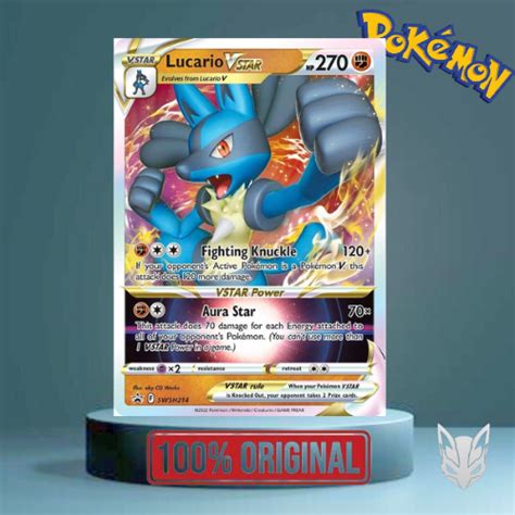 ORIGINAL Lucario VSTAR SWSH214 Ultra Rare口袋怪物卡片 PTCG TCG pokemon card