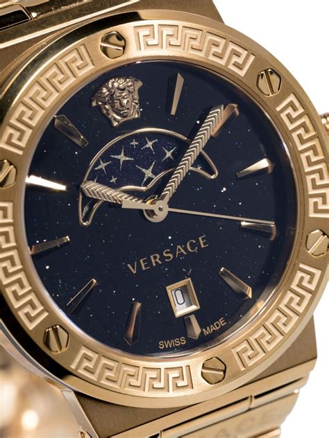 Versace Greca Logo Moonphase 38mm Black FARFETCH UK