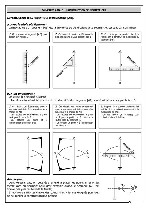 Construire la médiatrice dun segment Cours FR AlloSchool