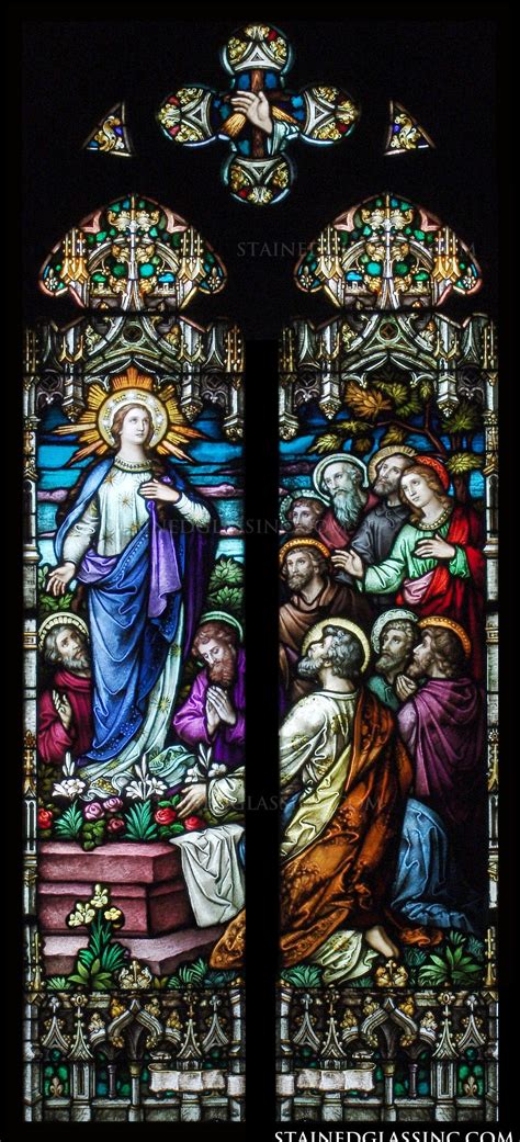 "Great Assumption of Mary" Religious Stained Glass Window