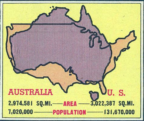 Australia vs U.S. size and population comparison,... - Maps on the Web