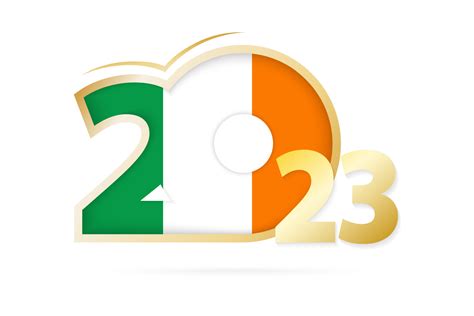 Year 2023 with Ireland Flag pattern. 12802987 Vector Art at Vecteezy