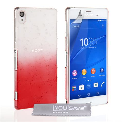 Yousave Sony Xperia Z Hard Case Red Clear Mobile M