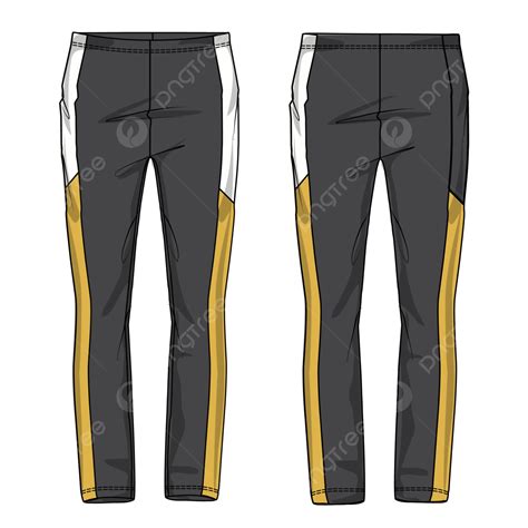 Leggings Pant Vector Illustration Black Color Template Front And Back