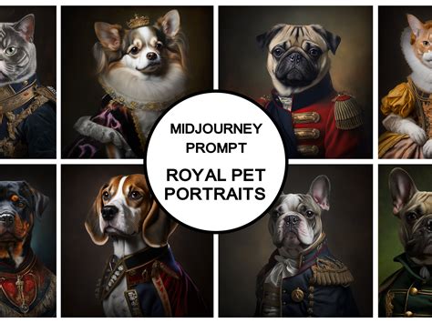 Midjourney Prompt For Royal Pet Portraits Funny Pet Etsy Uk