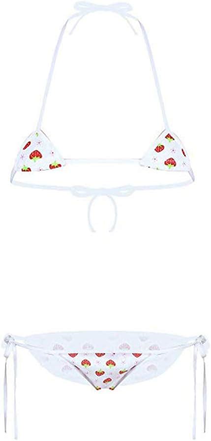 Yomorio Micro Bikini Strawberry String Lingerie Set Anime Cosplay Thong Bikini