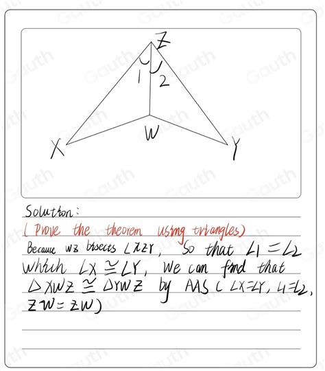 Solved Z Overline WZ Bisects XZY And X Y Which Choice Of