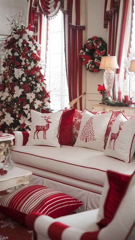 How To Style Your Home With Red And White Christmas Decor Ideas White