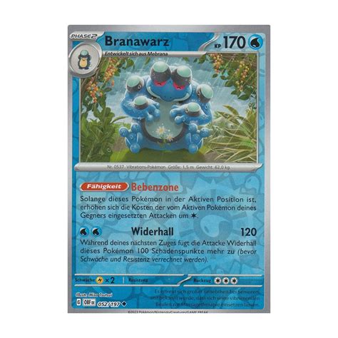 Branawarz 052 197 REVERSE HOLO Obsidianflammen Pokemon Karte Kaufen