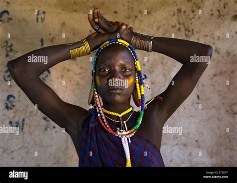 Mursi Tribe Beauty Hail Wuha Village Omo Valley Ethiopia Stock Photo