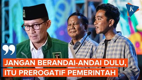 Sandiaga Ogah Berandai Andai Soal Diisukan Masuk Pemerintahan Prabowo