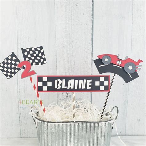 Race Car Birthday Centerpiece Etsy In 2022 Race Car Birthday Cars