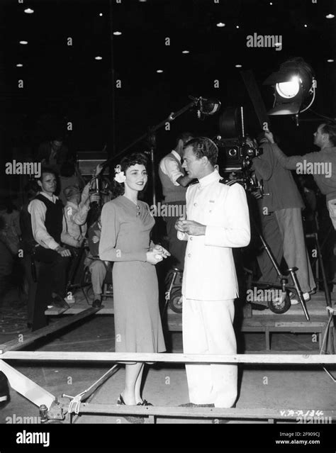 Jennifer Jones And Joseph Cotten On Set Candid With Camera Crew During