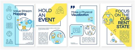 Value Stream Mapping Yellow And Blue Brochure Template Lean Manufacturing Leaflet Design With