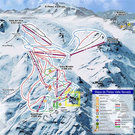 Valle Nevado Trail Map