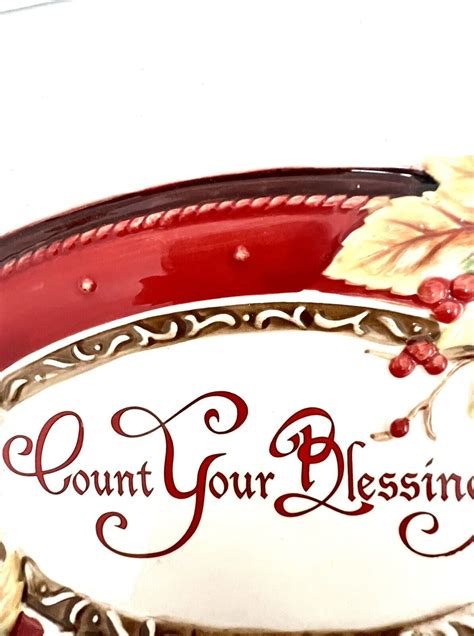 Fitz Floyd Bountiful Holiday Christmas Sm Tray Count Your Blessings