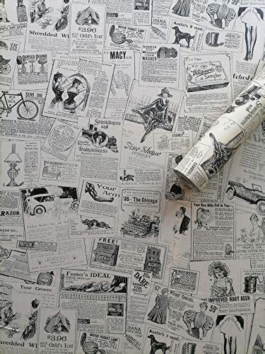 Zerenfy Vintage Newspaper Wallpaper Self Adhesive Peel And Stick Wall