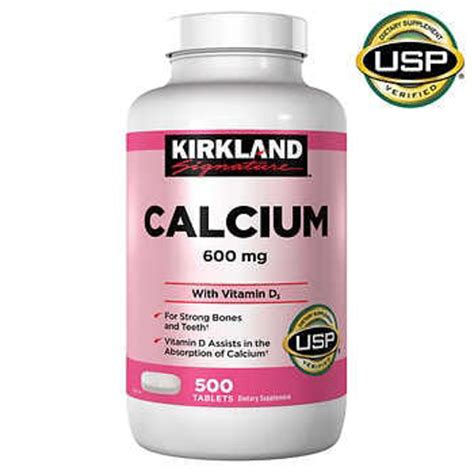 Usa Angel Kirkland Signature Calcium 600 Mg With Vitamin D3 500 Tablets