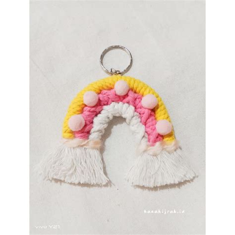 Jual Macrame Rainbow Bagcharm Gantungan Tas Jali Car Charm Medium