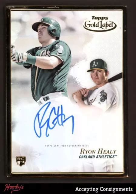 2017 TOPPS GOLD Label autographes encadrés Ryon Healy RC ROOKIE AUTO