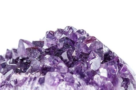 Premium Photo Amethyst Crystal Druse Macro Mineral On White Background