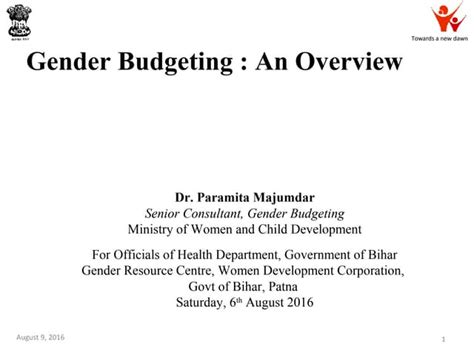 Gender Budgeting An Overview Ppt