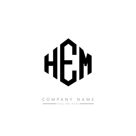 Hem Letter Logo Design With Polygon Shape Hem Polygon And Cube Shape