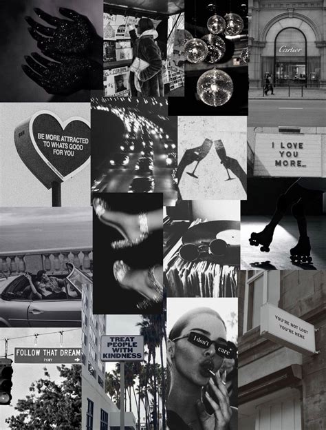 Black And White Collage With Many Different Images