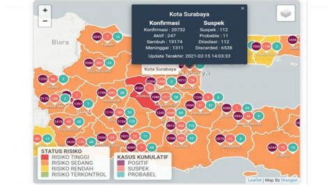 Update Virus Corona Di Surabaya 16 Februari 2021 Tambah 48 Hasil