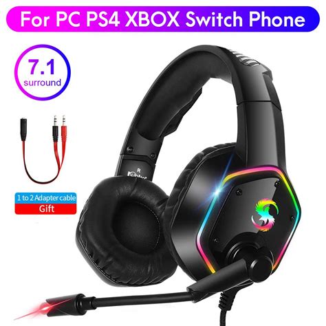 Игровые наушники PS4 Стереонаушники объемного звучания 7.1 Проводная ...