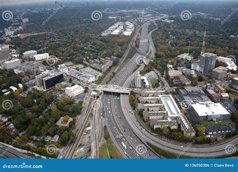 Aerial View of Downtown Atlanta Stock Photo - Image of tall, skyline ...