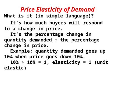 PPTX Price Elasticity Of Demand What Is It In Simple Language