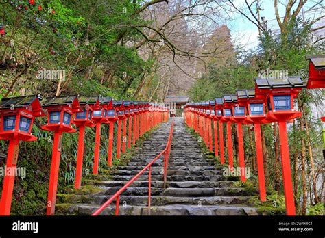 Kifune Shrine A Shinto Shrine With A Lantern Lined Path At