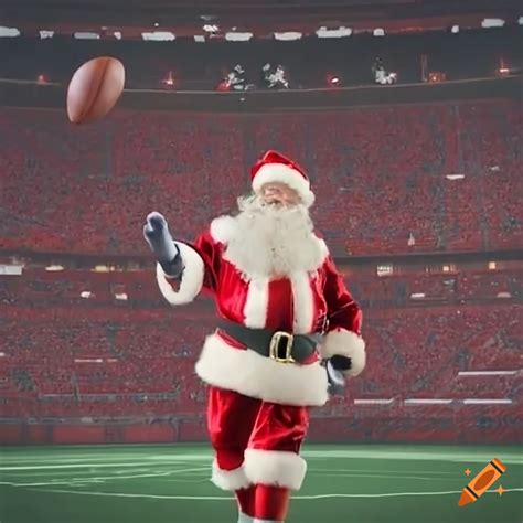 Santa Claus Playing Football