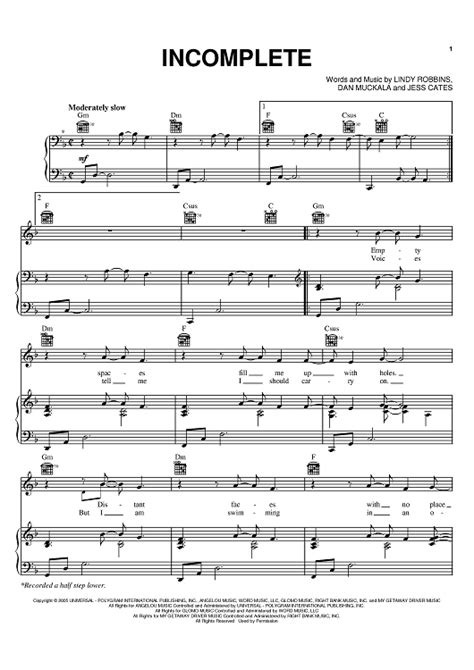 Incomplete Sheet Music By Backstreet Boys For Pianovocalchords Sheet Music Now