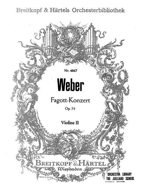 Bassoon Concerto In F Major Op 75 Weber Carl Maria Von Imslp Free Sheet Music Pdf Download