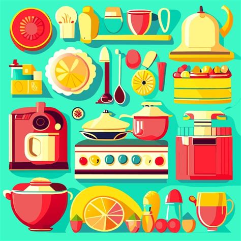 Ilustraci N Vectorial De Cosas De Cocina Vector Premium