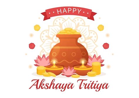 Premium Vector Akshaya Tritiya Festival Illustration With A Golden