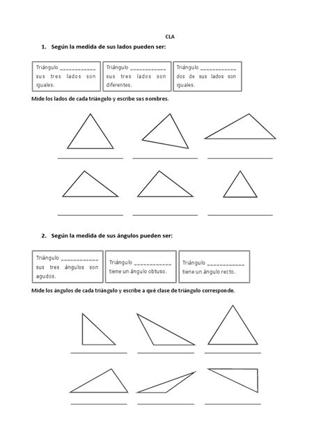 Los Triangulos Y Su Clasificacion Para Tercer Grado Pdf