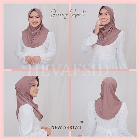 Khimar Instant Hijab Sport Jersey Premium Grade A Jilbab Olahraga