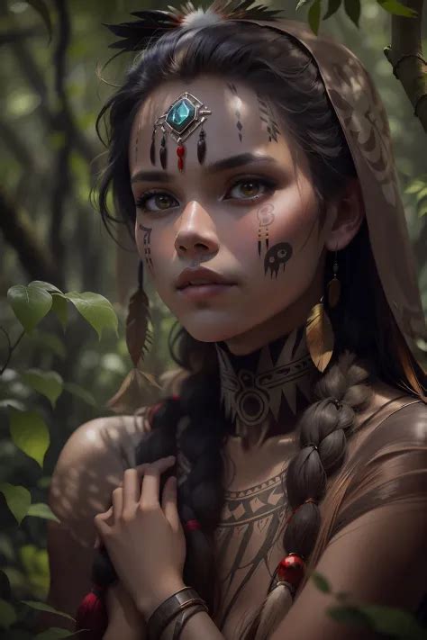 Beautiful Indigenous Woman Seaart Ai