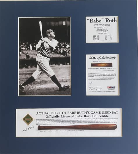 M Babe Ruth Game Used Bat Fragment Mag Auctions